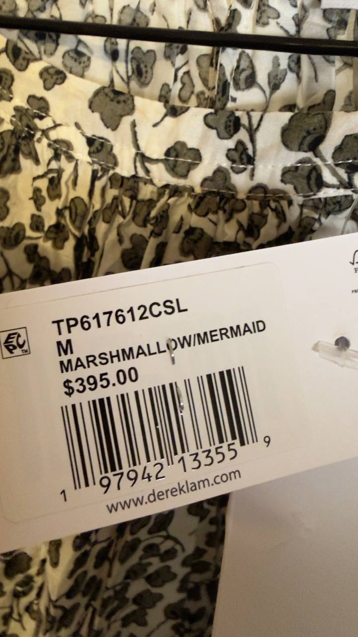 Derek Lam 10 Crosby Women’s Charlee Top Marshmallow/Mermaid M NWT $395