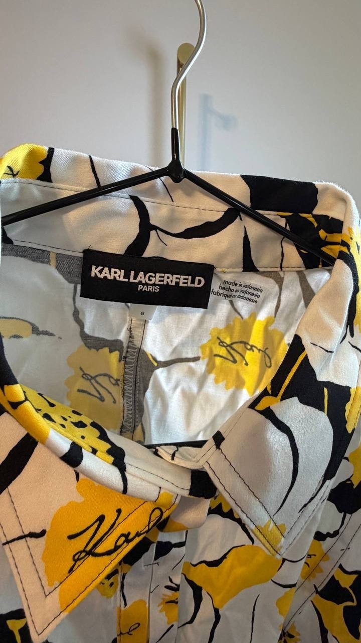 Karl Lagerfeld Paris Women’s Fit & Flare Floral Dress Yellow Size 6 NWT $159