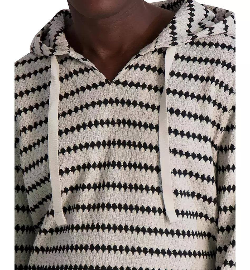 Karl Lagerfeld Paris Men’s Jacquard Striped Hoodie Relaxed Fit XL $119 NWT