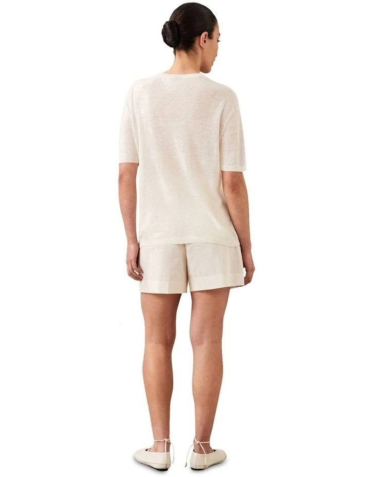 Calvin Klein Lux Linen Top Sweet Corn Cream M NWT $109