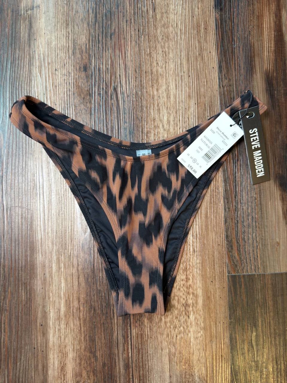 Steve Madden Scoop Hipster Bikini Bottoms Natural MD NWT $58