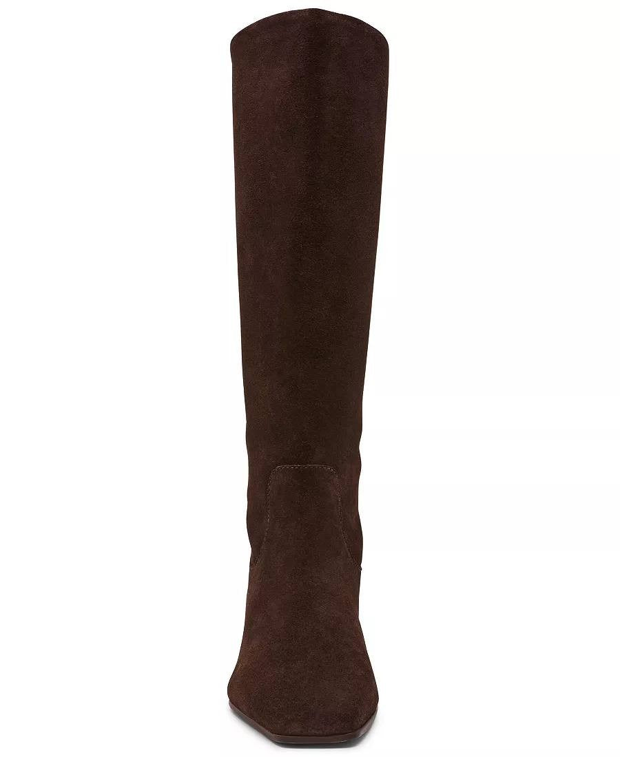 Steve Madden Dantelle Boots 5.5 Brown Suede Knee‑High Square Toe NIB msrp$179