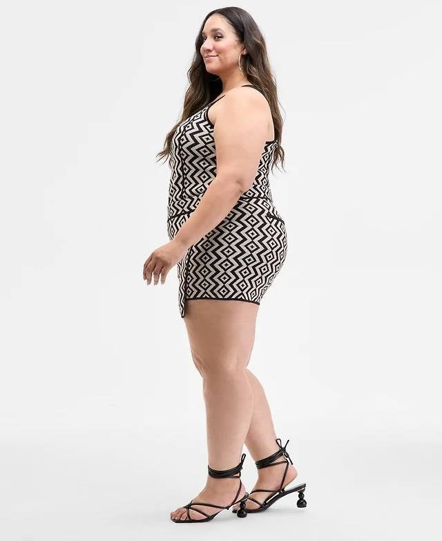 Nina Parker Plus Size Geo-Knit Wrap Skort Black/White 3X NWT $99