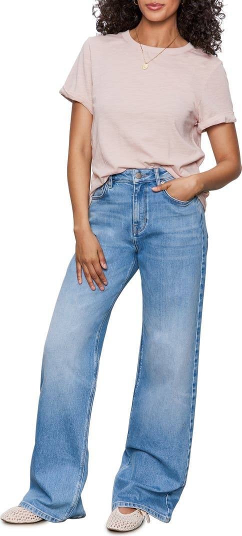 Sanctuary Perfect Roll‑Sleeve Cotton T‑Shirt – Beige – Size M – NWT – $49