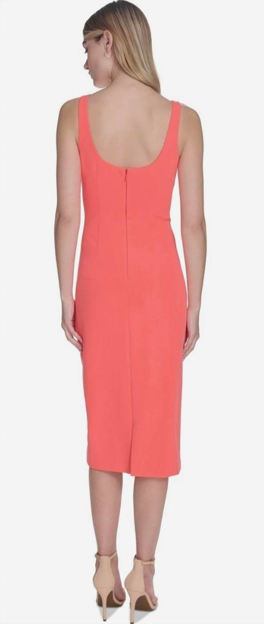 Vince Camuto Square Neck Bodycon Dress Coral 12 NWT $148