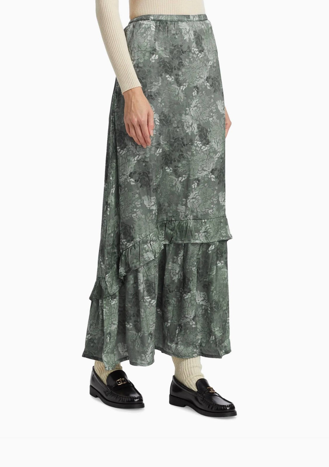 Splendid Linsey Maxi Skirt Evergreen Floral NWT XS–XL MSRP $178 –Flowy Boho Look