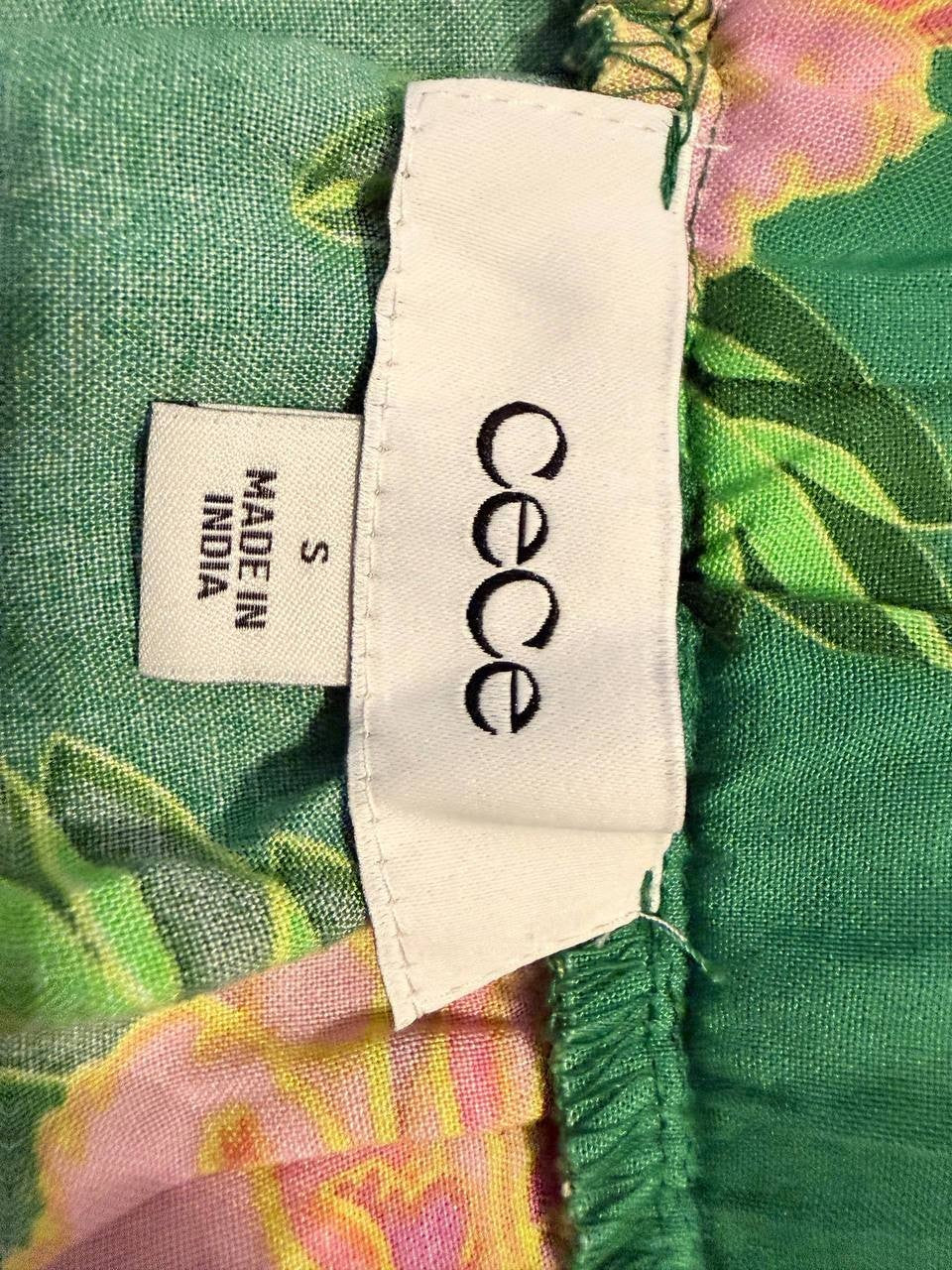 CeCe Floral Pull‑On Midi Circle Skirt – Size S – NWOT