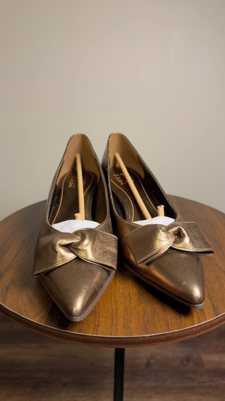 Naturalizer  Mavis  Pump  Old  Gold  Leather  9.5W  New  $160