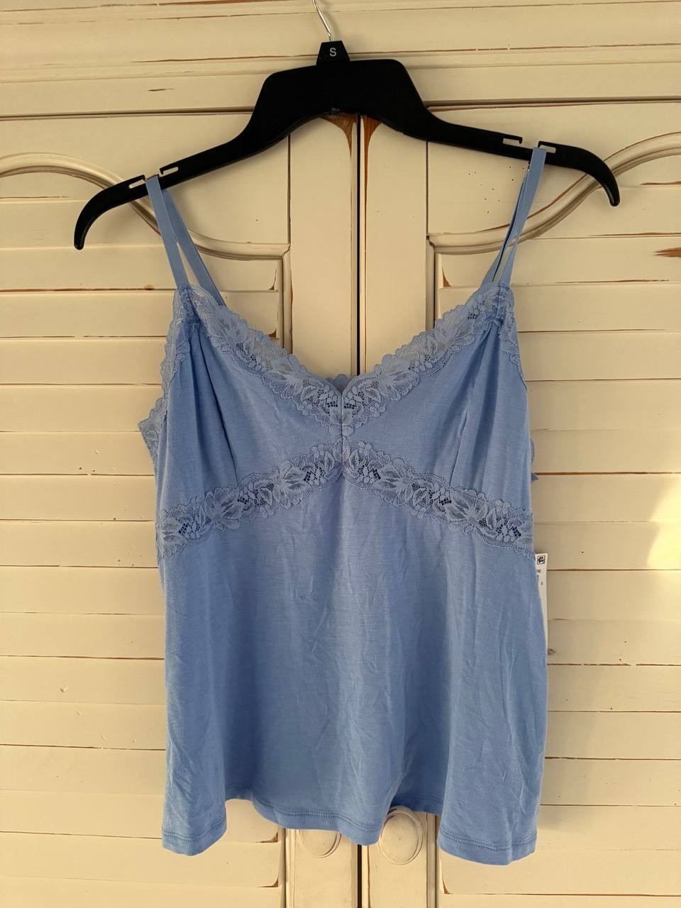 Women’s Blue Lace Trim Camisole Top Size M – Sleepwear Loungewear, Top only