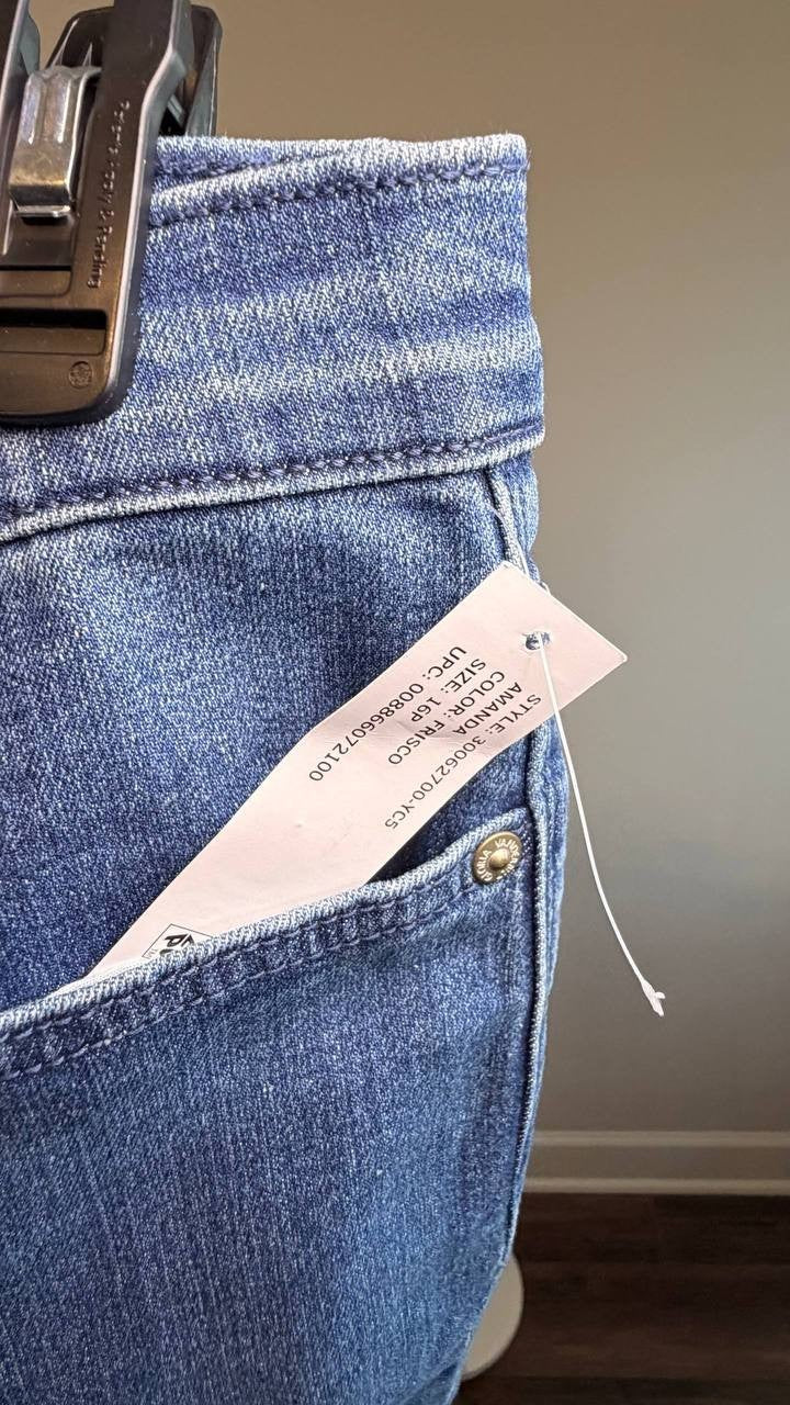 Gloria Vanderbilt Petite Amanda High Rise Straight Jeans Frisco 12P NWT $48