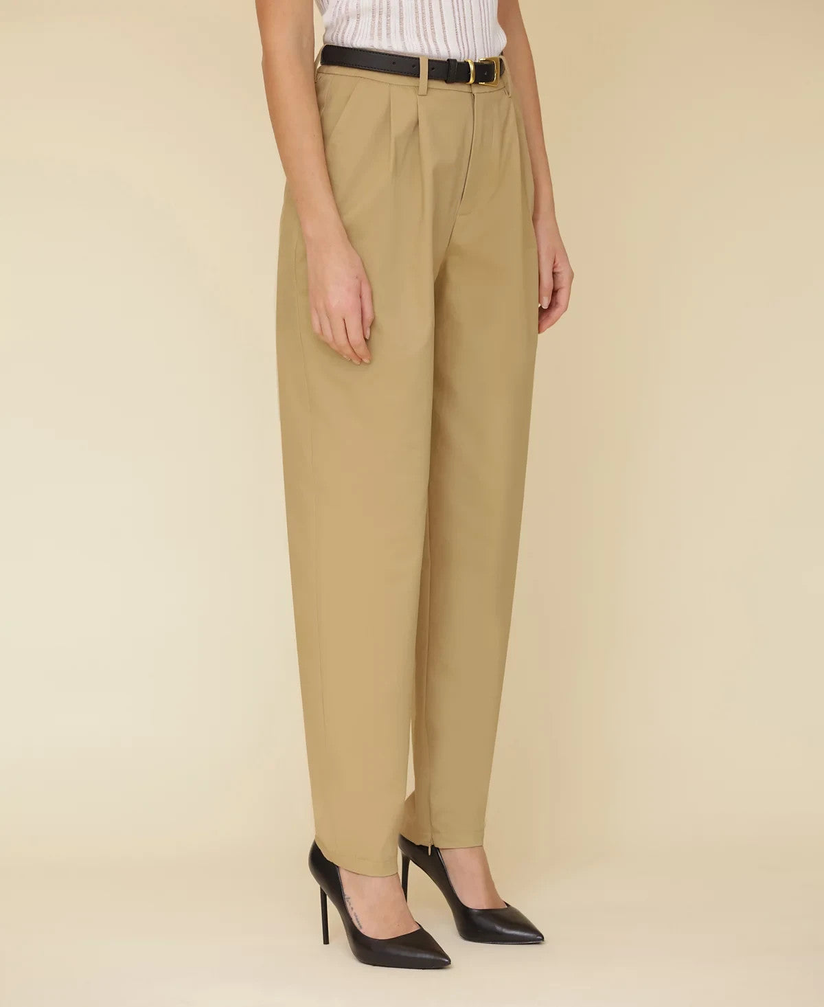 Avec Les Filles High-Waisted Belted Tapered Pants – Size 12