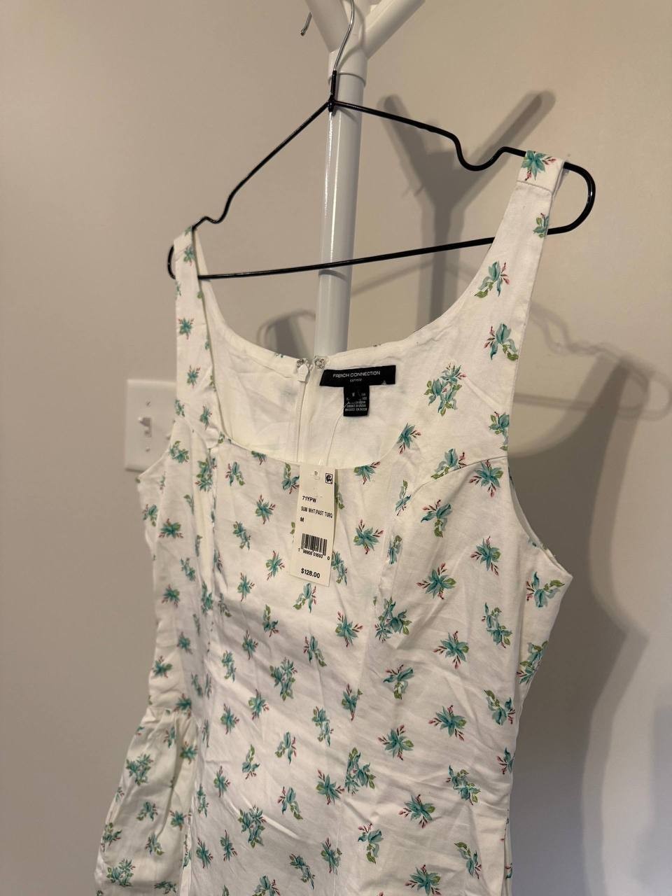 French Connection Anna Fleur Mini Dress -WHITE– Size M – NWT – MSRP $128