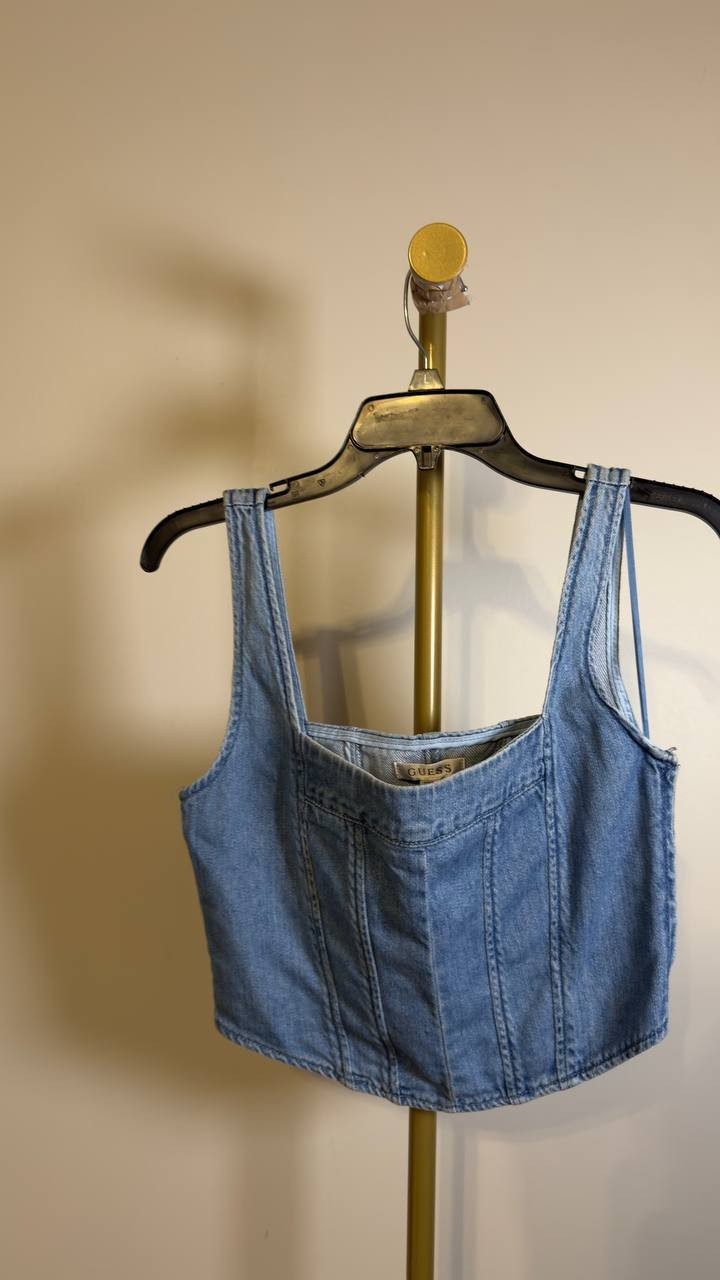GUESS Crop Top Denim M NWT $88.00