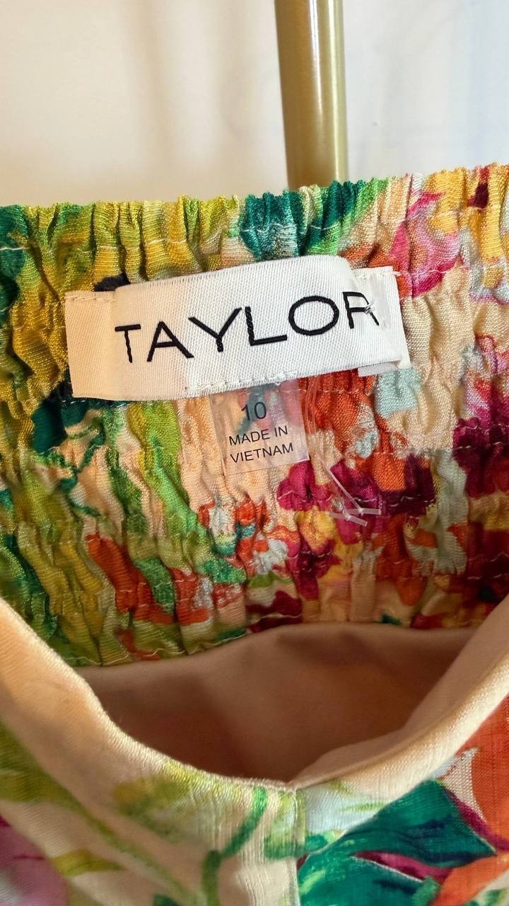 Taylor Printed Sweetheart Fit&Flare Midi Dress Floral Size10 NWOT $128