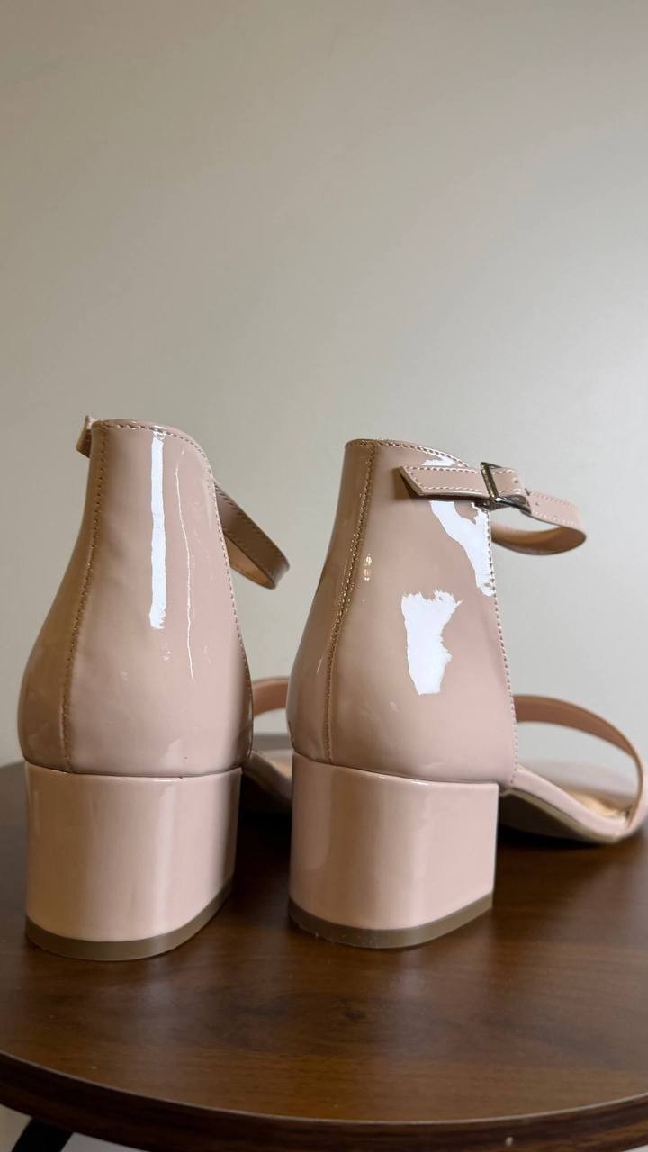 Sugar Strap Heel Sandals 8M Nude Man-Made New In Box