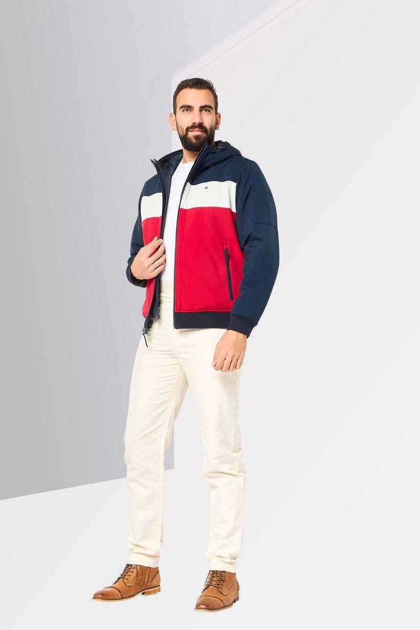 Tommy Hilfiger Colorblock Hooded Bomber Jacket Multicolor XXL NWT $195