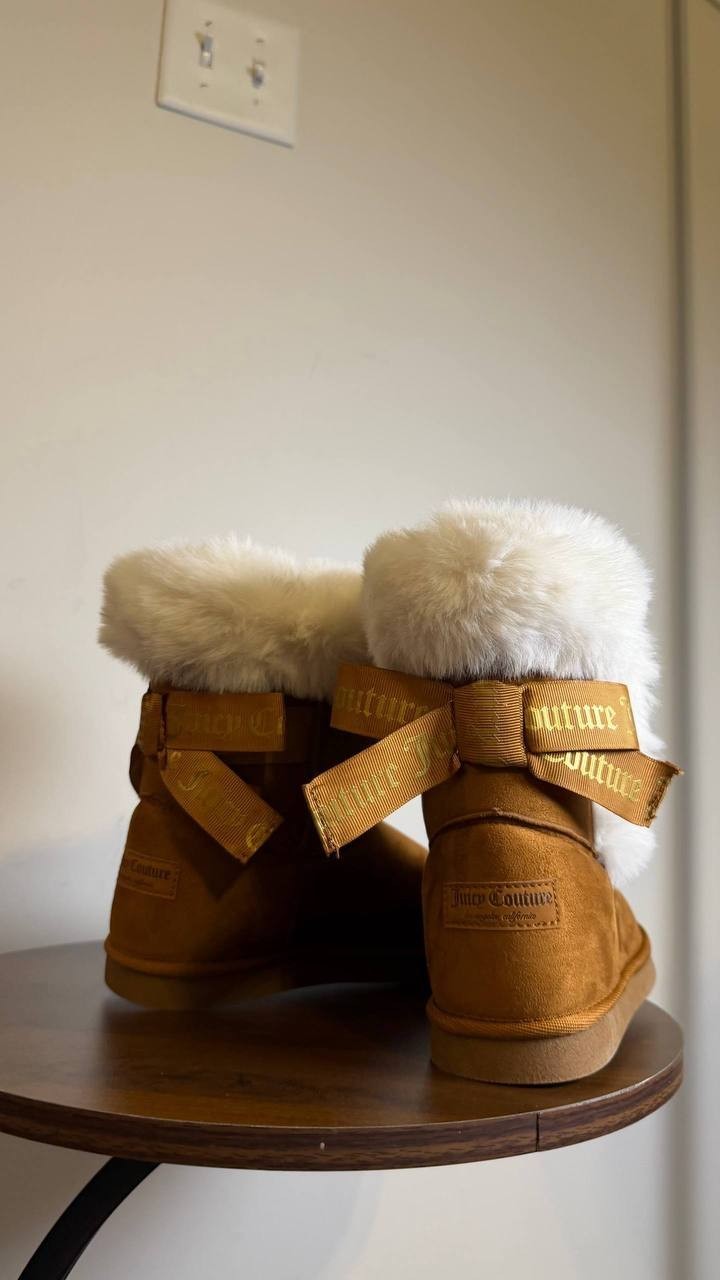 Juicy Couture Cognac Faux Suede Cold Weather Boots 3M NIB MSRP $65