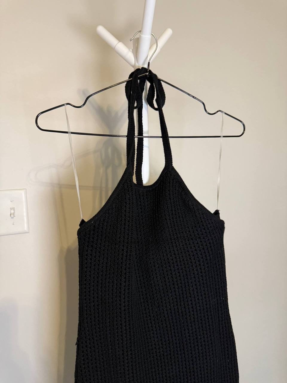 Sanctuary Promenade Open Stitch Halter Sweater Dress–Size S–Black–NWT–MSRP$189