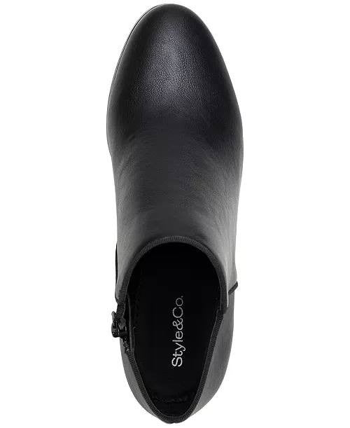 Style&Co Black Man‑Made Ankle Boots Size 7.5M NIB MSRP $69.90
