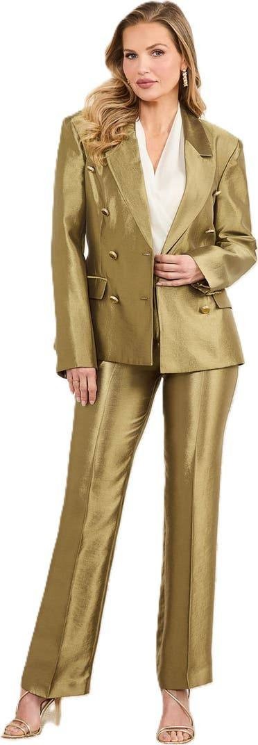 Marciano Milla Metallic Straight‑Leg Pants Gold 6 NWT $220