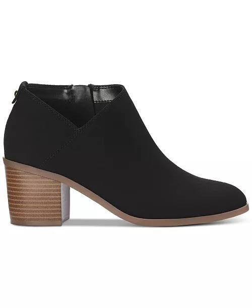 Style & Co Felaa Asymmetrical Booties Black 8.5M Microfiber Fabric $79.90 NWB