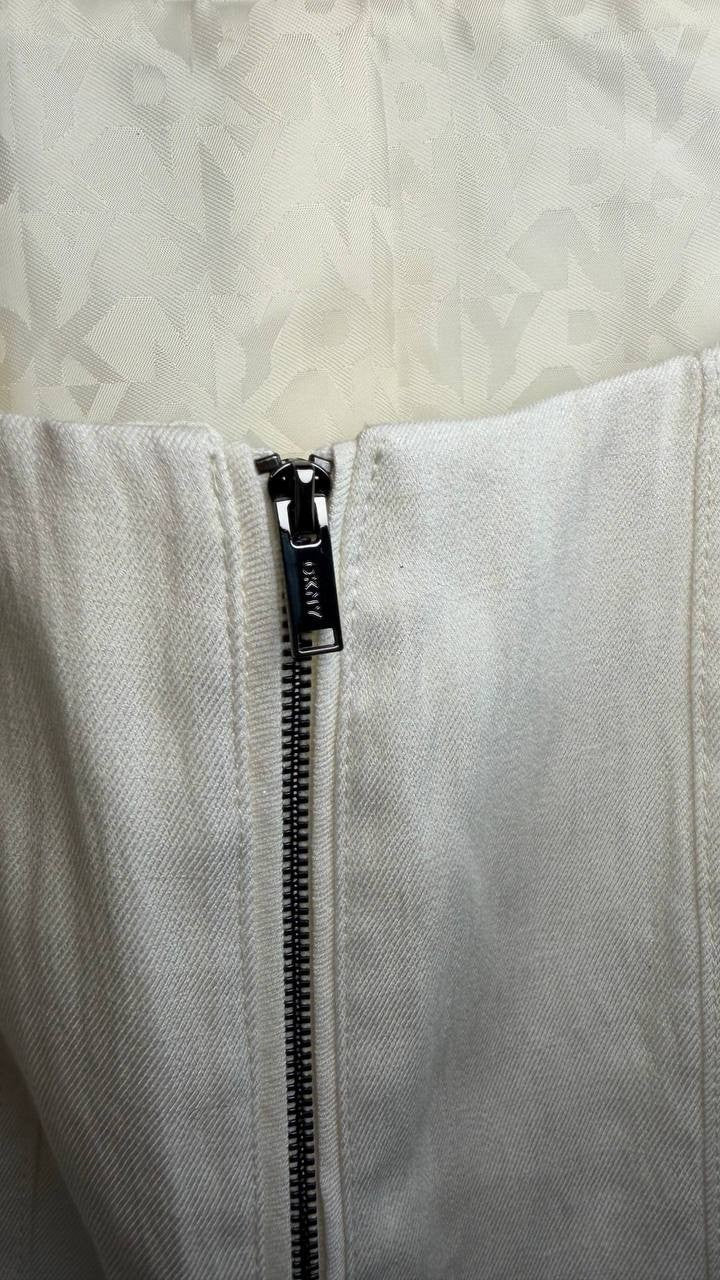 DKNY Weathered Zip‑Up Vest Coconut Beige XL NWT $99