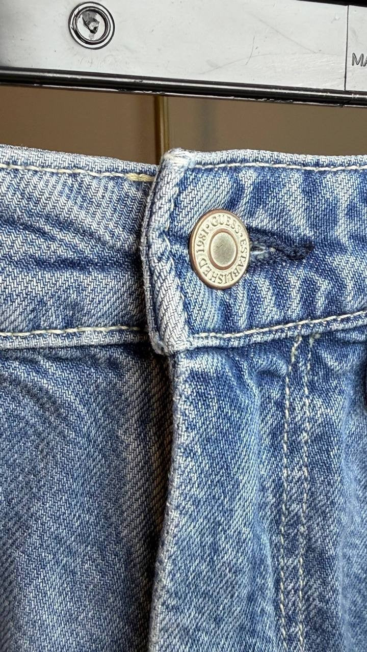 Guess Eco 80s Pedal Denim Shorts Blue 26 NWT $89