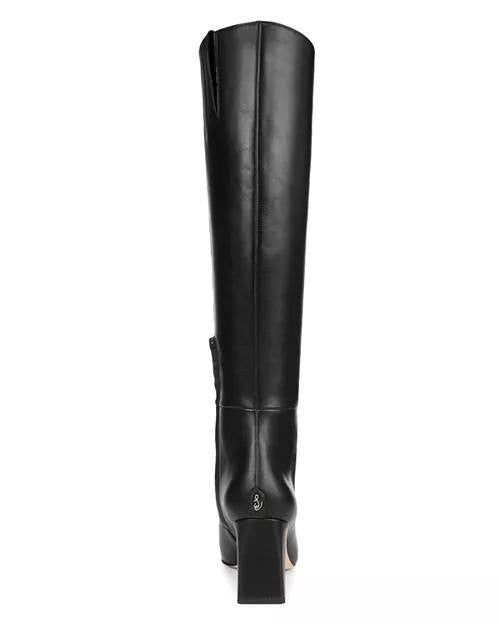 Sam  Edelman  Knee‑High  Dress  Boots  Black  Leather  7.5M  New  $200