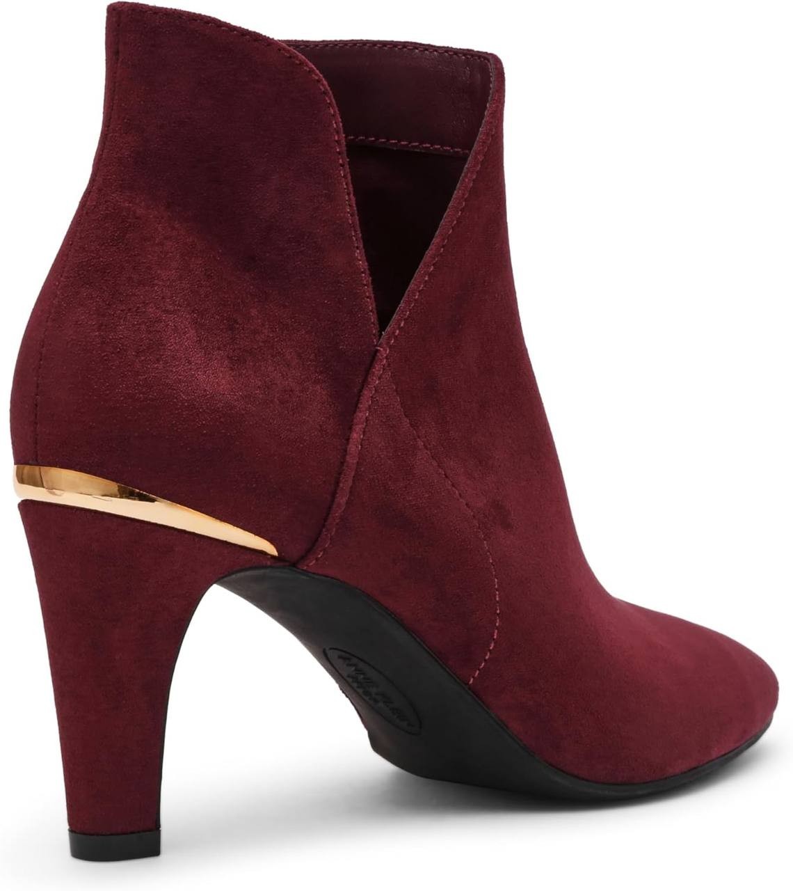 Anne Klein Annabelle Notch Ankle Dress Booties Burgundy 9M Heeled Booties NWB