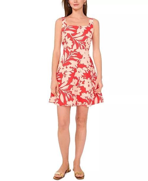 Vince Camuto Linen-Blend Floral  Dress – Size S – $159 – NWT-Minor Flaw Near Zip