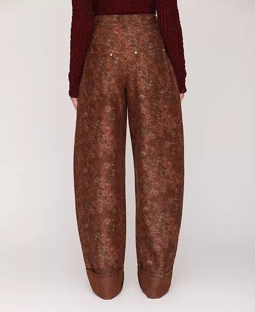 Avec Les Filles Barrel‑Leg Pants Black 30 $138 NWT Damaged Zip Fly