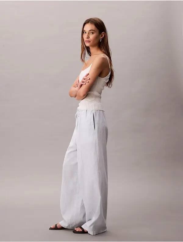 Calvin Klein Relaxed Linen Cotton Pants Plein Air XL NWT $149
