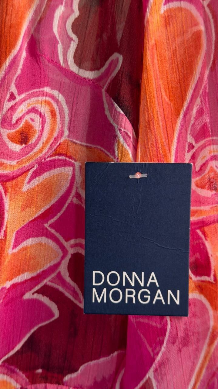 Donna Morgan Long-Sleeve A-Line Dress Pink/Red 12 NWT $139