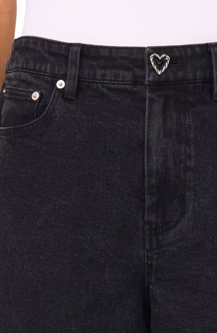 CeCe Classic High Waist Wide Leg Jeans Rich Black Stretch Denim Size 4 NWT $129