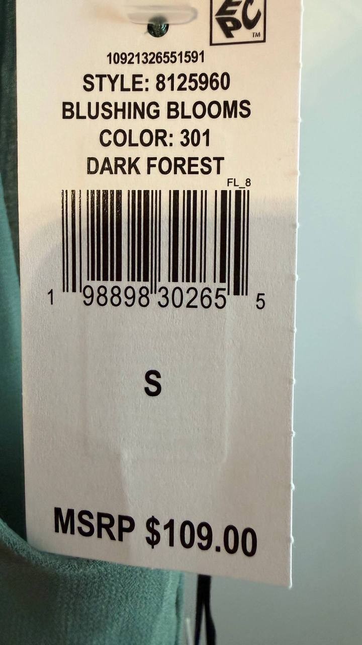 1.STATE Dark Forest Halter Neck Ruffle Maxi Dress Size S NWT Damaged Fabric