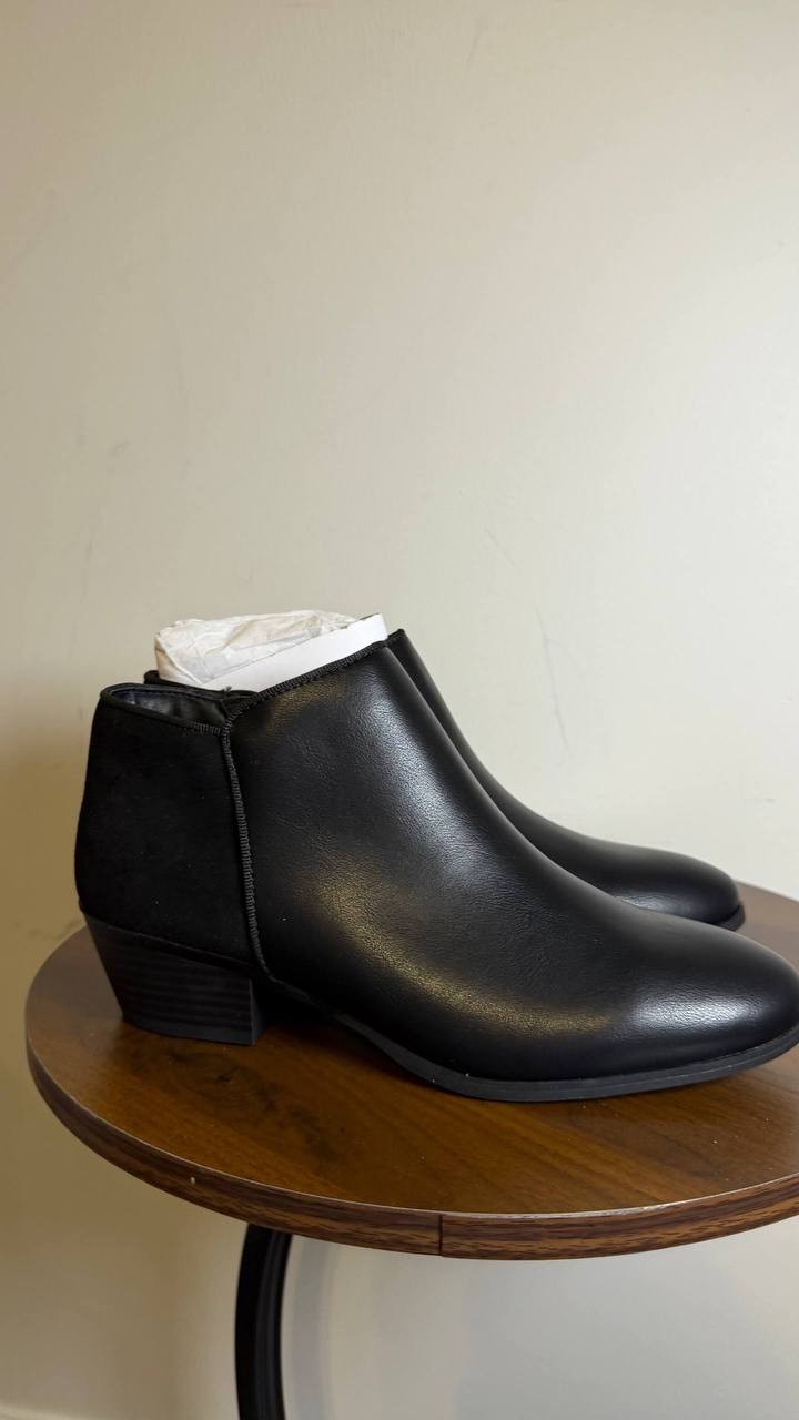 Style&Co Black Man‑Made Ankle Boots Size 7.5M NIB MSRP $69.90