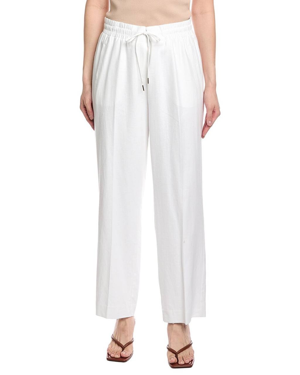 Jones New York White Drawstring Linen‑Blend Pant White XL NWT $89.50