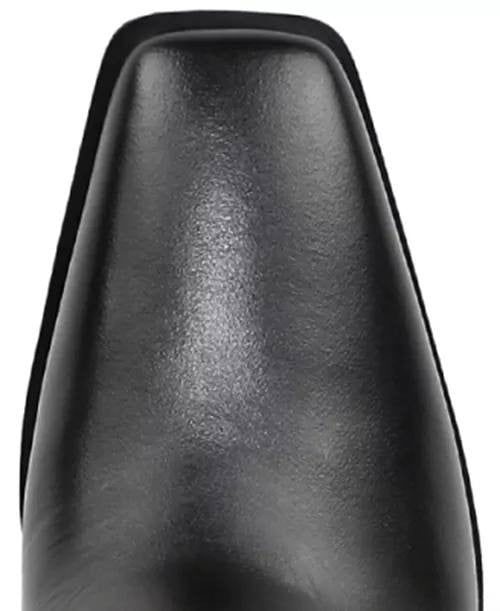 Franco Sarto Jonie Square Toe Zip Tall Boots Black 7.5M Leather $225 NWB