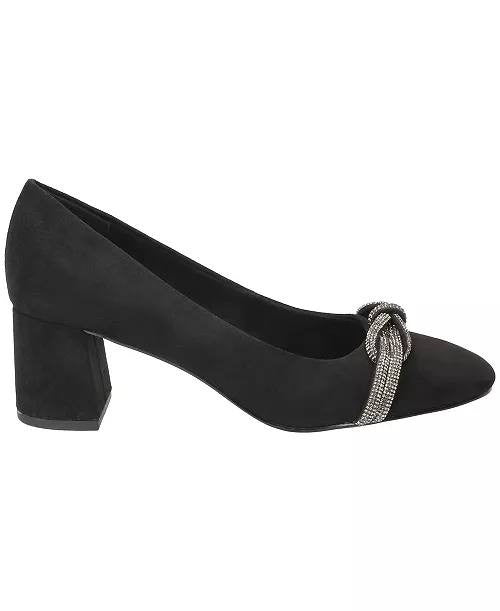 Bella Vita Marigold Pumps 8W Black Suede Square Toe Block Heel NIB msrp$115