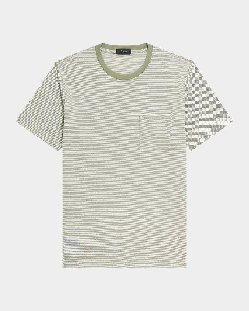 Theory Men’s Cotton Pique Crewneck Pocket T‑Shirt M $115 NWT