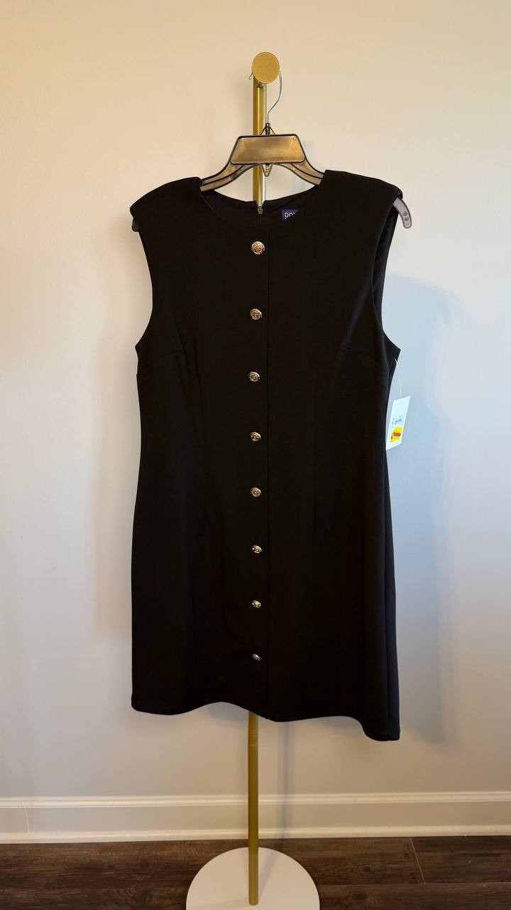 Donna Morgan Sleeveless A‑Line Scuba Dress Black 10 NWT $118