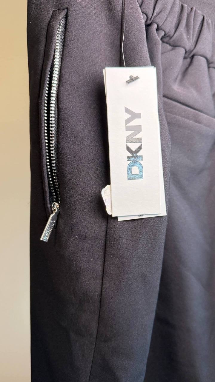 DKNY Split‑Hem Elasticated‑Back Ankle Pants Black 16W NWT $119