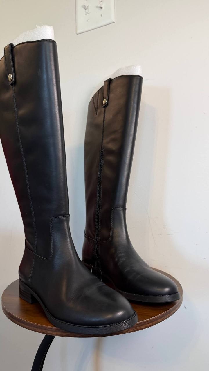 INC Fawne Women’s Leather Knee High Boots Black 8M WC Leather $189.90 NWB