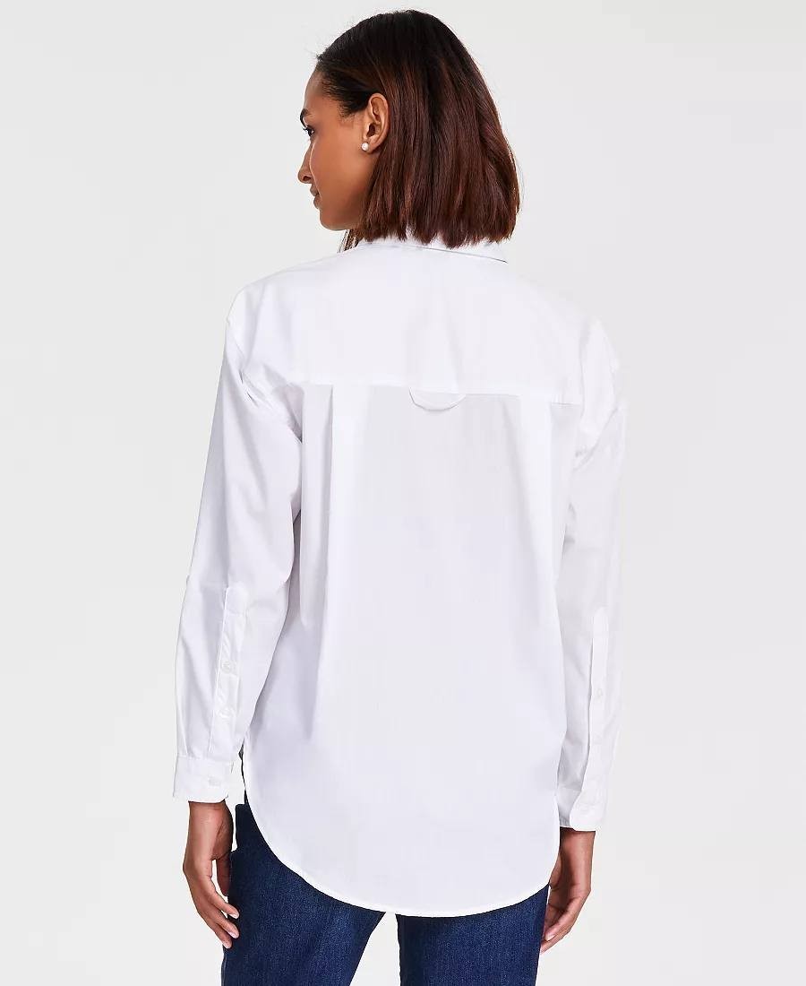 Gloria Vanderbilt Amanda Shirt L NWT White Button‑Front Top msrp$50
