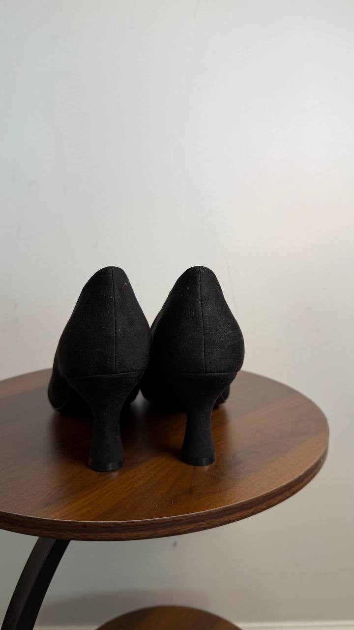 Anne Klein Prima Flared Heel Pumps Black 8M Slip‑On MSRP $95 NWOB