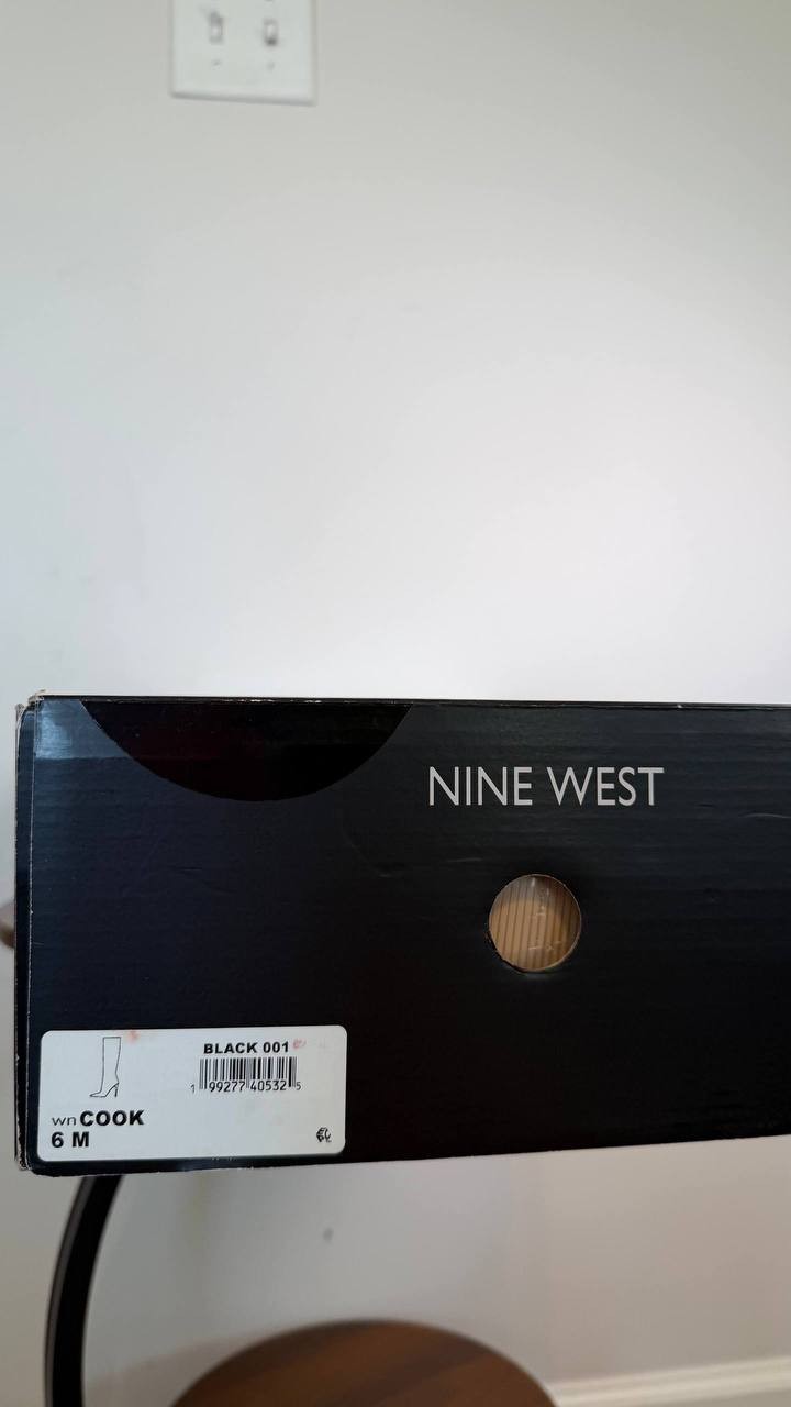 Nine West Cook Tall Stiletto Dress Boots Black 6M Suede Knee High $249 NWB