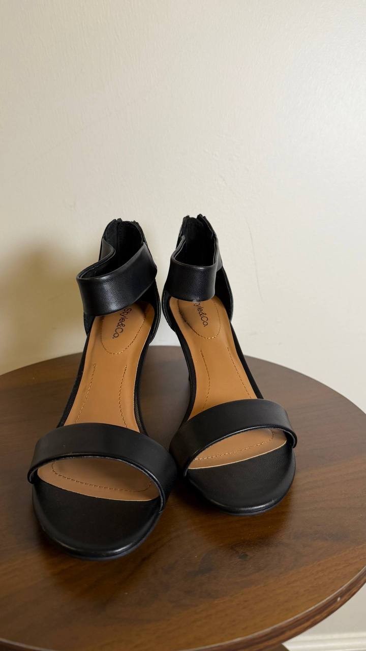 Style&Co Women’s Dress Sandals 7M Black Man-Made – New in Box MSRP $59.90