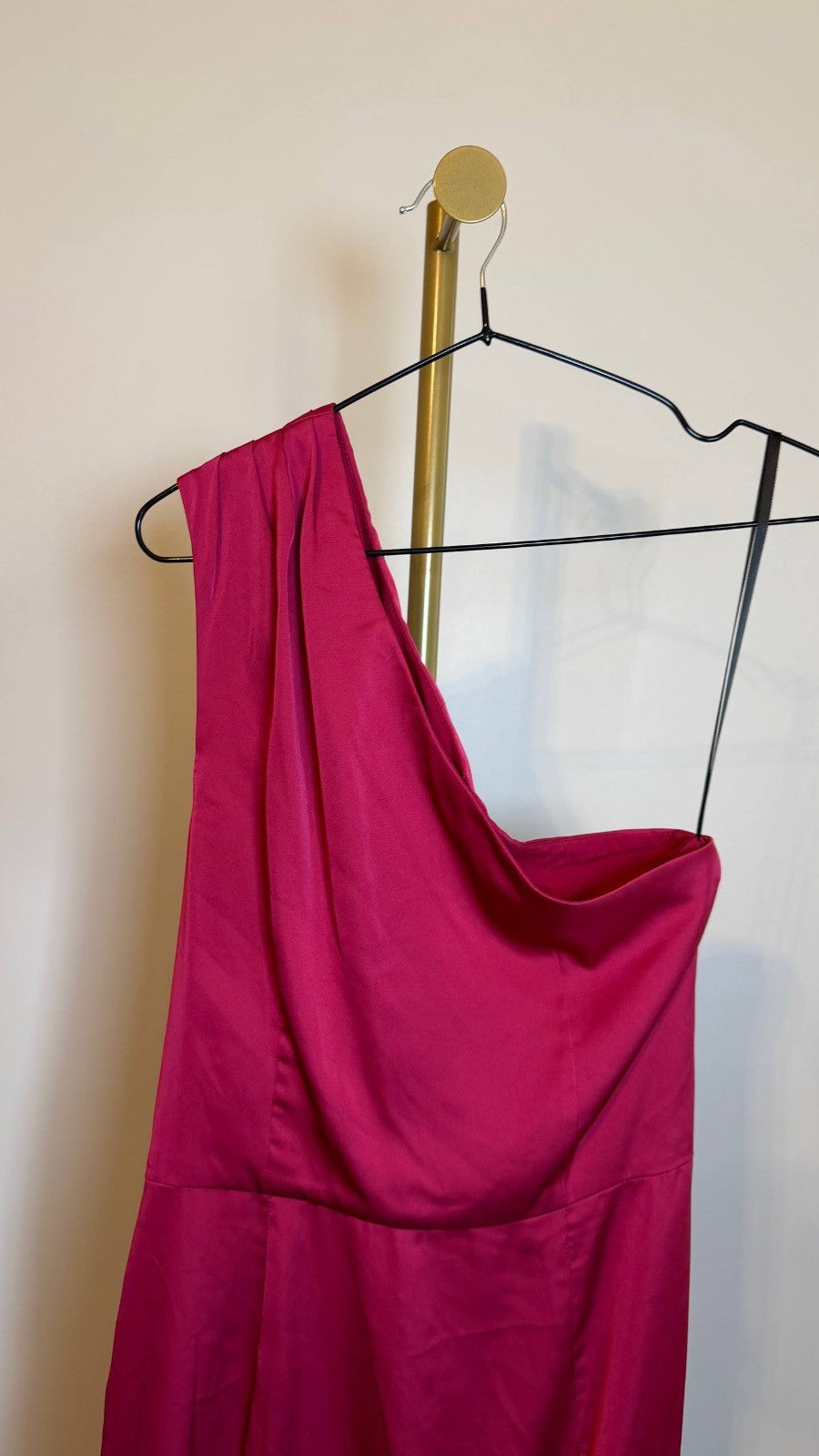 Donna Morgan Women’s One‑Shoulder Midi Dress Pink $178 NWT