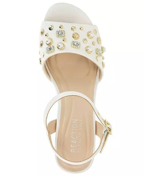 Reaction  by  Kenneth  Cole  Platform  Sandals  Ivory  8.5M  New  $99
