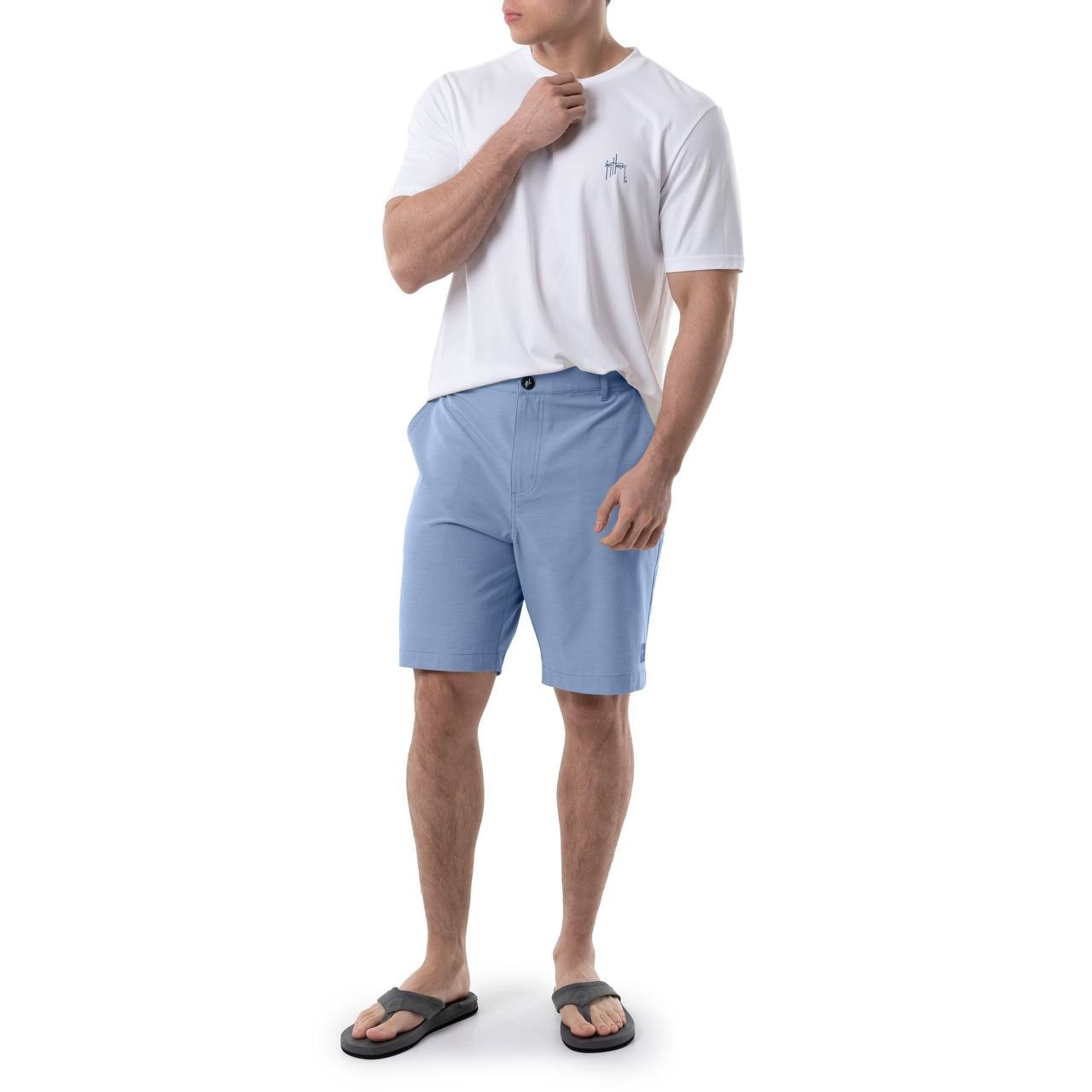 Guy Harvey Men’s Performance 4‑Way Stretch Hybrid Shorts Blue 32 $65 NWT